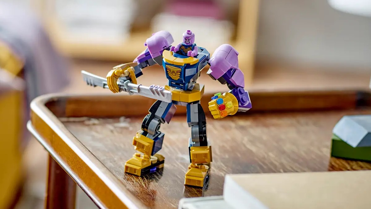 LEGO Marvel 76242 Thanos Mech armour lifestyle featured