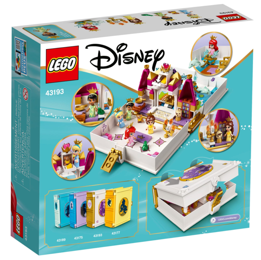 LEGO Disney 43192 Ariel Belle Cinderella and Tianas Storybook Adventures box back