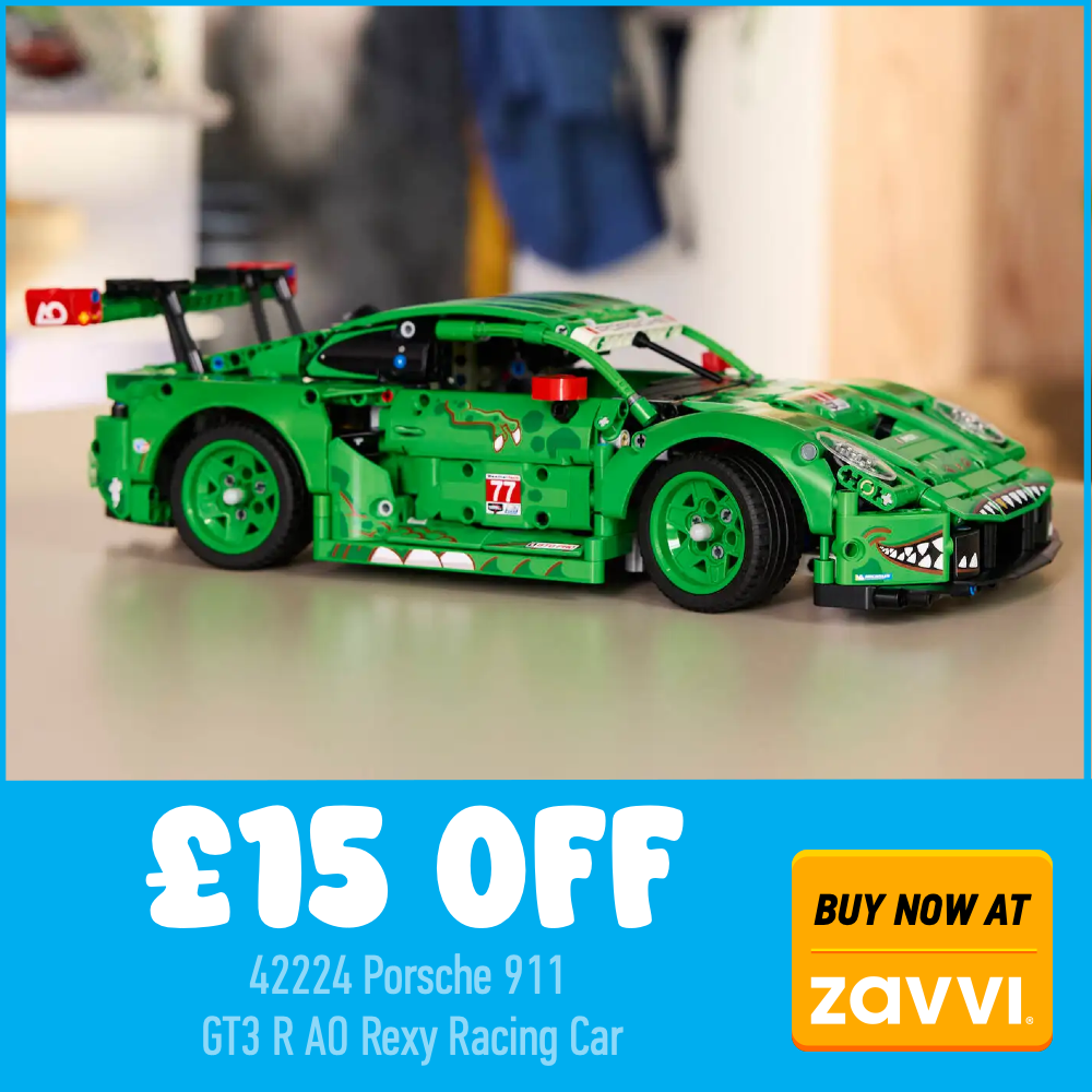 LEGO Technic 42224 Porsche 911 GT3 R AO Rexy Racing Car Zavvi 15 off deal card