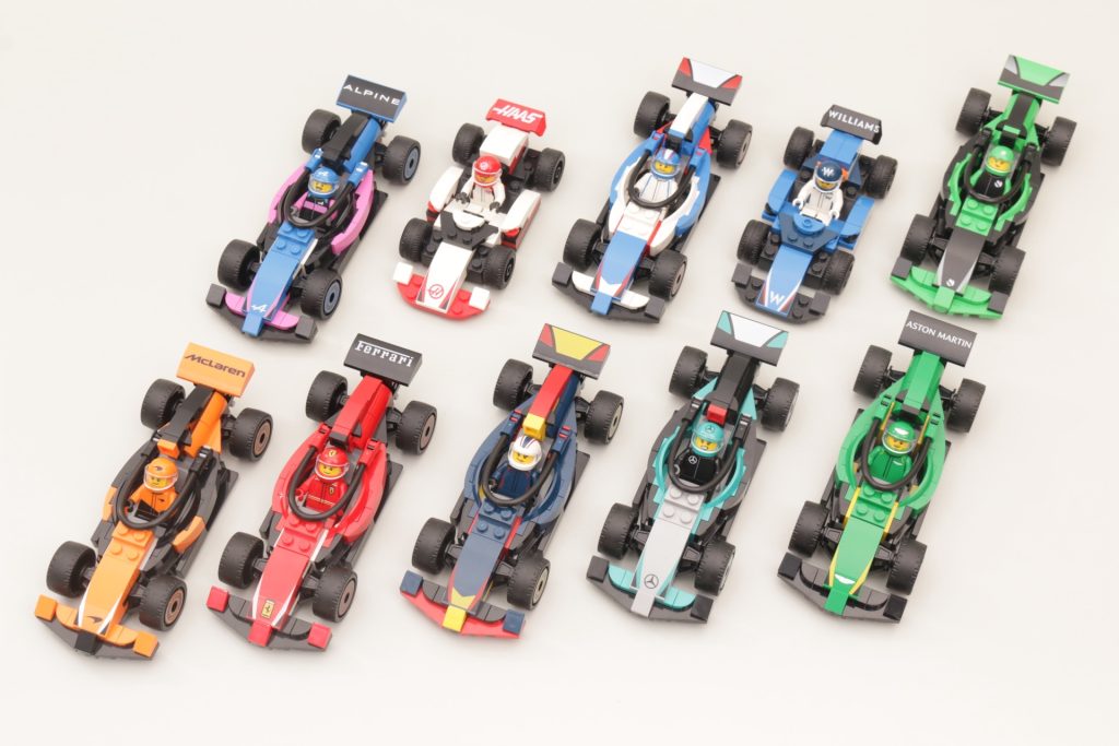LEGO City Formula 1 car comparison – every team – McLaren Ferrari Red Bull Mercedes Aston Martin 1 1024x683