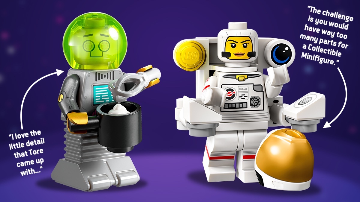 LEGO Series 26 designer secrets: Robot Butler and Spacewalking Astronaut