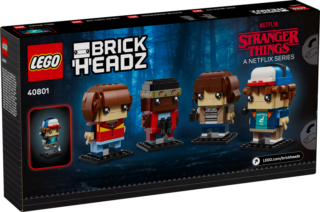 LEGO BrickHeadz 40801 Mike Dustin Lucas and Will Figures box back 1 1024x677