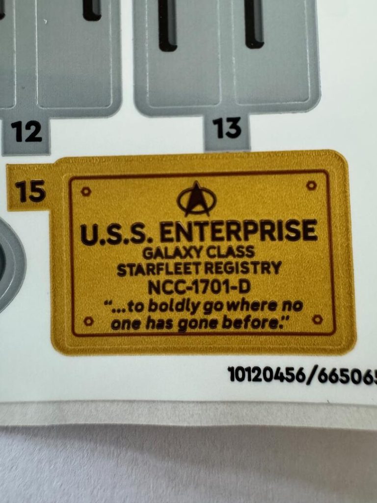 JOHN MORIARTY LEGO Star Trek 10356 USS Enterprise replacement sticker sheet 2 2 768x1024